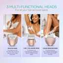 VOYOR Epilator for Women, 3 in 1 Epilator Hair Removal for Women, Epilators Hair Remover for Leg Arm with 30 Tweezers, Rechargeable & Cordless Electric Lady Shaver & Trimmer BM300 (Champagne Gold)