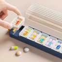7 Day Pill Organizer, Large Capacity Weekly Pill Organizer, Pill Box Organizer with Separate compartments for Daily Medication Storage and Travel use (Blue)