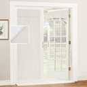 RYB HOME 100% Blackout Door Window Curtains, Natural Linen Blended Privacy French Door Blinds Thermal Insulated Room Darkening Window Shades, W26 x L69 inch, 1 Panel