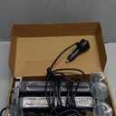 HLauto 1002L Emergency Strobe Traffic Advisor Light Bar: 40 LED Dash Safety Warning Flashing Light, Front/Rear Windshield Visor for Construction Vehicle, Tow/Plow Truck (2x10.7inch, Amber White)