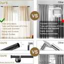 "Black Wrap Around Industrial Curtain Rod, 32-240Inches Adjustable, 1-Inch Diameter, Black - Indoor and Outdoor Use"
