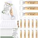 Dandat 50 Set Wedding Favors: Bottle Opener, Thank You Cards, Organza Bags & Jute Twine for Party Favors & Decoration
