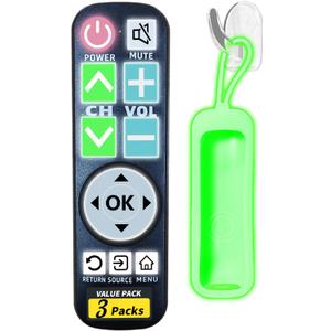 Backlit Big Button TV Remote Replacement for Philips TV with Cover & Hook, Universal Remote No Setup for Seniors People with Poor Vision,Parkinson's Disease Patient