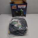 PowerFlow Garden Hose, NON-EXPANDABLE 50 Feet Premium Quality Stainless Steel Metal Water Hose with Durable Fabric Skin, Hose For Commercial, Residential Use, Bonus 10-way Spray Nozzle (50 Ft, Black)