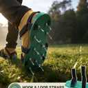 Lawn Aerator Shoes for Grass, Pre-Assembled Heavy Duty Aerator Lawn Tool with Hook and Loop Straps, One Size Fits All Spiked Shoes for Effectively Aerating Yard Garden Lawn Patio Soil, No Installation