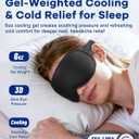 3D Weighted Cooling Gel Eye Mask for Sleeping, FSA Eligible Items HSA, 6oz Gel-Weighted Sleep Mask, 100% Blackout, Gentle Pressure & Cold Relief for Migraine, Ice Cold Mask for Travel Essentials