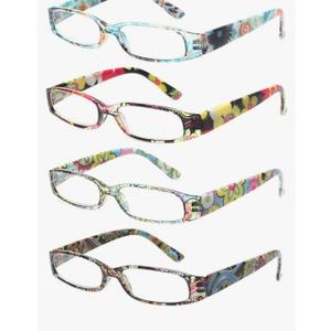 Kerecsen Women's Reading Glasses 4 Pairs Ladies Fashion Spring Hinge Readers