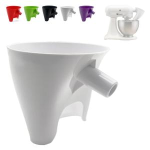 Flour Funnel for KitchenAid Stand Mixer Bowl, ONLY for 4.5-5 Qt Tilt-Head Mixers, Not Universal, Not for Bowl-Lift Models, Splash Guard Attachment for Baking Ingredients(White)