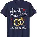 Just Married 20 Years Ago Funny Couple 20th Anniversary Gift T-Shirt