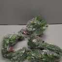 [Snowy & Timer] 6 Ft Prelit Christmas Garland, Real Touch Cedar Garland with Lights,115 Cedar Branchs 25 Eucalyptus Leaves Red Berry Snowy Pinecones Garlands for Mantel Fireplace Table Christmas Decor