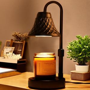 Adjustable Candle Warmer Lamp with Timer: Birthday Gifts for Women fits All Candle Jar Home Decor - Wax Warmer for Scented Wax Gifts for Women, Metal Black 
