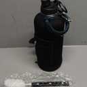 64/128 oz Half Gallon Insuated Water Bottle, (Keep Cold 48H), Leak Proof Food-Grade Stainless Steel Water Jug With Straw Lid and Atuo Spout Lid, Portable Paracord Handle & Carrier Bag Indigo Black