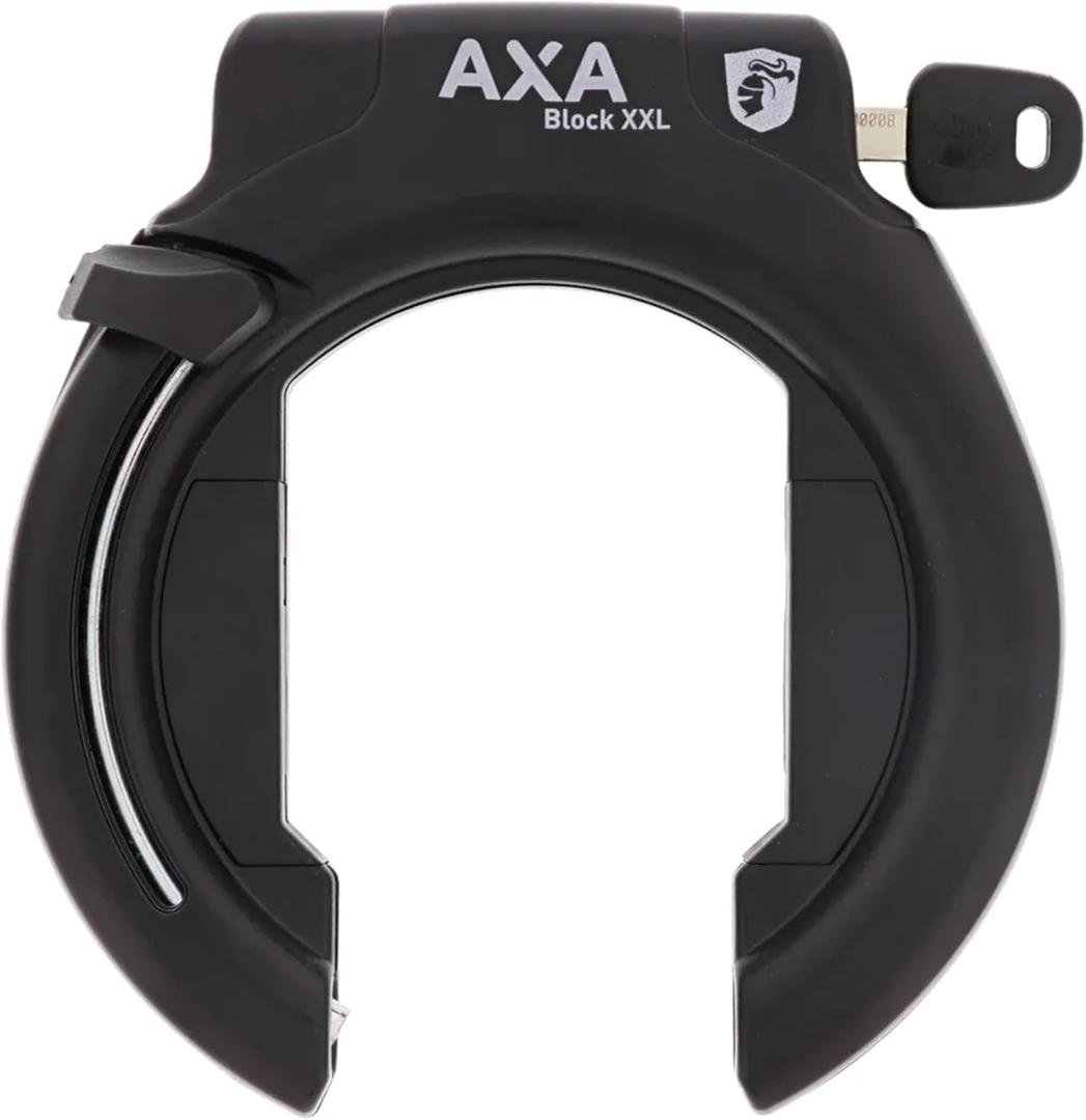 AXA Block XXL Ring Bike Lock, Heavy-Duty Retractable Rear Wheel Frame Lock with 56 mm (2.2") Extra-Wide Opening, Anti-Theft Security System for Bicycles, City Cruisers, Commuter, and E-Bikes