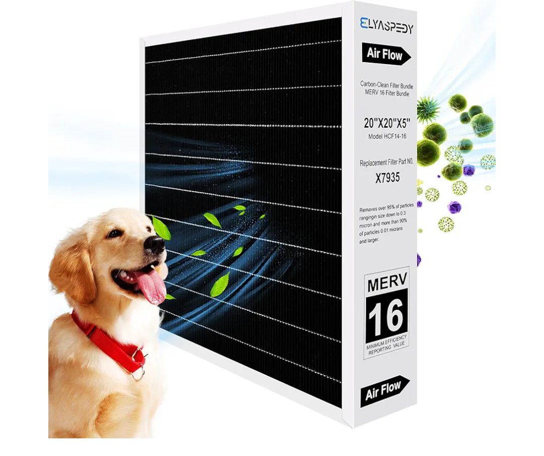 2026 New X7935 MERV 16 Air Filter Bundle,Carbon Clean Healthy Climate,Replacement Filter Media for HCC14-23 Lennox & Honeywell FC100A1011/FC200E1011,X7935 20x20x5 Inches Merv 16 Filter