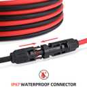 BougeRV 6 Feet 10AWG Solar Extension Cable with Female and Male Connector with Extra Pair of Connectors Solar Panel Adaptor Kit Tool (6FT Red + 6FT Black)