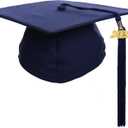 Newrara Graduation Unisex Matte Adult Graduation Cap with Tassel (Blue)