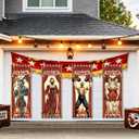 HunnmingRe 4 Pcs Halloween Carnival Circus Hanging Banner Decorations, 40 x 15 Inches Retro Circus Hanging Porch Poster Wall Backdrop Decor for Carnival Home Party Decorations Outdoor Indoor Decor