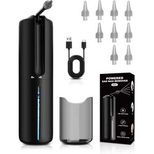 Upgraded Ear Wax Removal, Ear Cleaner - Safe and Efficient Ear Cleaning Kit, 4 Pressure Modes, 10 nozzles, Electric Earwax Cleaning Kit for Earwax Buildup
