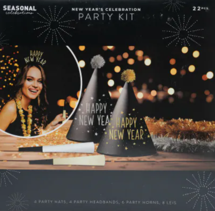 Seasonal Celebrations New Years Eve Black Paper Party Accessory Kit
