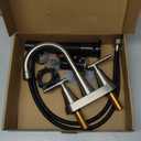 Bathroom Faucets for Sink 3 Hole, Hurran 4 inch Brushed Nickel Bathroom Sink Faucet with Pop-up Drain and Supply Lines, Stainless Steel Centerset Faucets for Sink Vanity RV