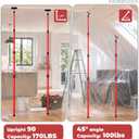 Dust Barrier Poles Kit, 12.8FT Spring Retractable Kit, 4 Pack