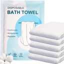 Disposable Bath Towels 5 PCS Large Portable Bath Towels for Travel,55 x 27.5 inch Soft Big Body Towel,Washcloth for Hiking Camping Hotel Bathroom, Individually Packed