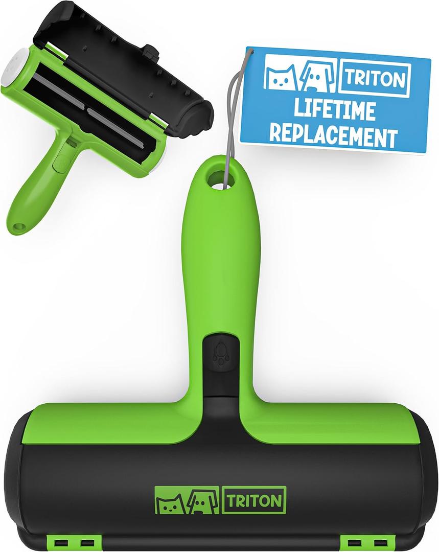 Triton Pet Hair Removal Tool w/Fur Trapping Compartment, 60% Smaller Storage Size, Reusable Shedding Roller, Cat and Dog Hair Remover for Car, Furniture, Carpet, Couch (Green) (Large) Triton Pet Hair Removal Tool w/Fur Trapping Compartment, 60% Smaller Storage Size, Reusable Shedding Roller, Cat and Dog Hair Remover for Car, Furniture, Carpet, Couch (Green) (Large)