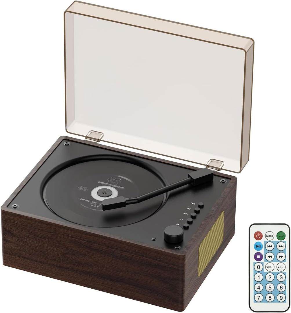 Portable CD Player for Home with Bluetooth 5.3, Hi-Fi Dual Speakers,3.5mm AUX, USB Playback Retro CD Player (Brown)