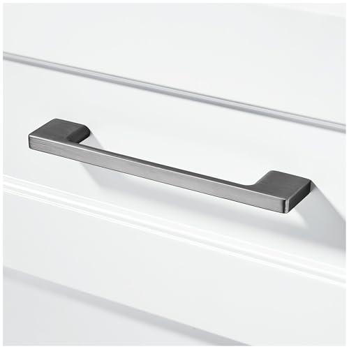 TUNNY 10 Pack Classic Cabinet Handles-5"/128mm Screw Spacing Brushed Black Furniture Hardware Handles for Kitchen Cabinets Bedroom Cabinet Pull