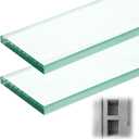 2 Pcs 3-1/8 x 12-3/4 x 3/8 Inch Glass Shower Shelf for Shower Niche Break-Resistant Easy Install Clear Glass Support for DIY Storage Decor