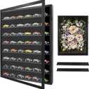 Shadow Box Frame Display Case 18x24 with Removable Shelves, Deep Memory Box Trinket Knick Knack Shelf Cabinet for Collector, Keepsake Coins Military Medals Wedding Flowers Black