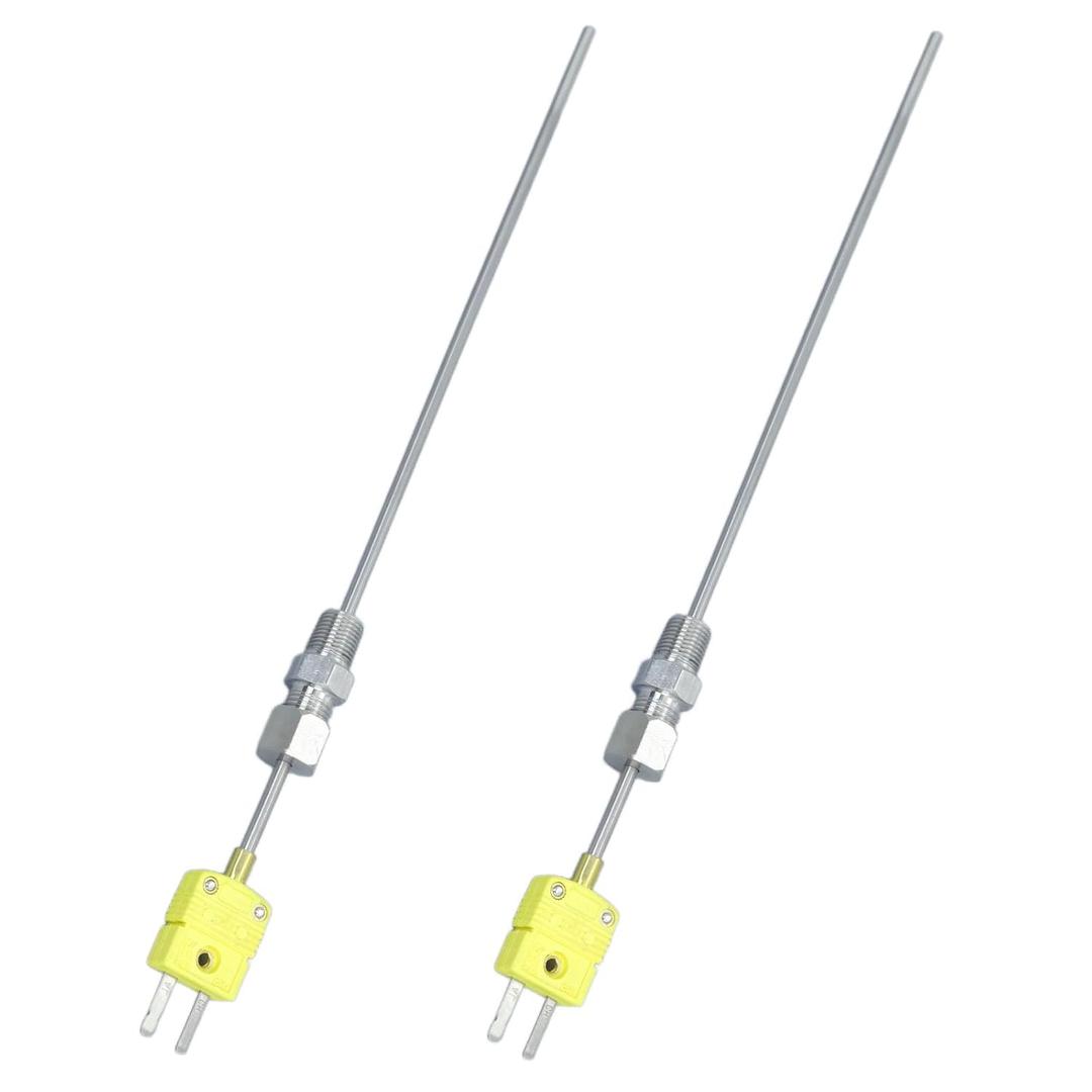 2 Packs K-Type thermocouple Probe R1/8 Thread Measurement Range 0F -1800F
