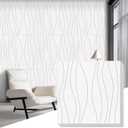6 PCS Acoustic Panels, 23.6x23.6'' Self-Adhesive Soundproof Wall Panels,Water Waves Acoustical Wall Panels, Peel and Stick Wall Panel Decorative Acoustic Wall Panels for Recording and Home Studio (White)