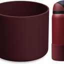 Protective Silicone Boot for Owala FreeSip, Twist & Flip 24oz 32oz 40oz - Extended Height Bottom Sleeve for Maximum Dent Protection - Anti-Slip & Noise Reducing Base Accessories (Black Cherry)