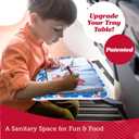 Lusso Gear Kids Airplane Tray Table Cover - Storage Pockets for Toddler Toys & Snacks - Kids Travel Essentials & Organizer - Portable Fit for Most Airplane Trays - Dinos