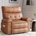 GarveeHome Oversized Extra Wide Recliner Chair - Faux PU Leather Large Manual Recliner for Adults, Exceptional Comfort Lazy Chair with 1.5X Sponge Filling and Easy Recline Mechanism for Relaxation