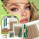 KEYYOU Brown Flaunt Lash Clusters Kit - Flora Volume D Curl Manga 8-16mm Spikes Lash Extension Kit Includes Bonus Bunny Black Lashes with Bond and Seal, Remover & Applicator for DIY at Home(CoCoa03)