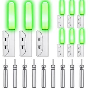 Retisee 9 Pcs 2.5 Inch Fishing Glow Sticks LED Fishing Pole Light Night Fish Strike Alert Glow Stick Bite Alarm Night Fish Rod Waterproof Luminous Rod