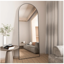 Full Length Mirror, 55"x16" Arch Mirror Floor Mirror with Stand, Black Arched Full Body Standing or Leaning Mirrors for Bedroom, Living Room