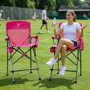 EVER ADVANCED Tall Directors Chair 31" Foldable Camping Mesh Pink, 25.8" W x 29.5"L x 49" H