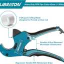 Libraton PVC Cutter 1-5/8", PVC Pipe Cutter, Ratcheting PVC Cutter with Replacement Blade, Plastic Pipe Cutter, ABS Cutter for PVC, PEX PPR Plastic Pipes, Hoses and Plumbing Pipes