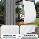 White Outdoor Curtains for Patio Waterproof - 8 Panels Weatherproof Privacy Outside Curtains with Rod Pocket for Pergola, Gazebo, Porch, Cabana, Balcony, 54 x 84 Inch
