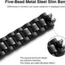 STIROLL Thin Replacement Band Compatible for Apple Watch 38mm 40mm 41mm 42mm(Series 11 10), Stainless Steel Metal Wristband Women Men for iWatch Ultra SE Series 9 8 7 6 5 4 3 2 1, Black