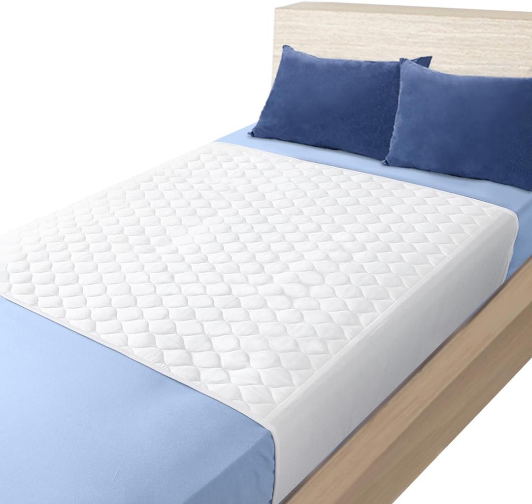 Heavy Absorbency Bed Pads with Tuckable Sides (34'' X 36''), Washable and Reusable Incontinence Bed Underpads 2 Pack