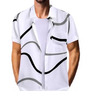 ZZ Spirrent Hawaiian Shirt for Men Short Sleeve Button Summer Beach Casual Short Sleeve Tropical Holiday Beach Shirts Size L