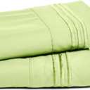 Deep Pocket Rayon Bed Sheet - Luxury 2200 Embroidered Wrinkle, Fade and Stain Resistant Sheets - Mint Green Full Size