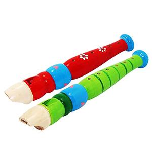 2 pcs Small Wooden Recorders for Toddlers, Colorful Piccolo Flute for Kids,Learning Rhythm Musical Instrument,Sealive Baby Early Education Music Sound Toys for Autism or Preschool Child (Random Color)