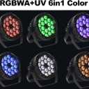 SHEHDS Par IP65 Waterproof Outdoor LED 18x18W RGBWA+UV Colors Uplights Wash/Strobe Stage DMX512 Sound Activated Fanless Muted DJ Lights for Christmas Party Wedding