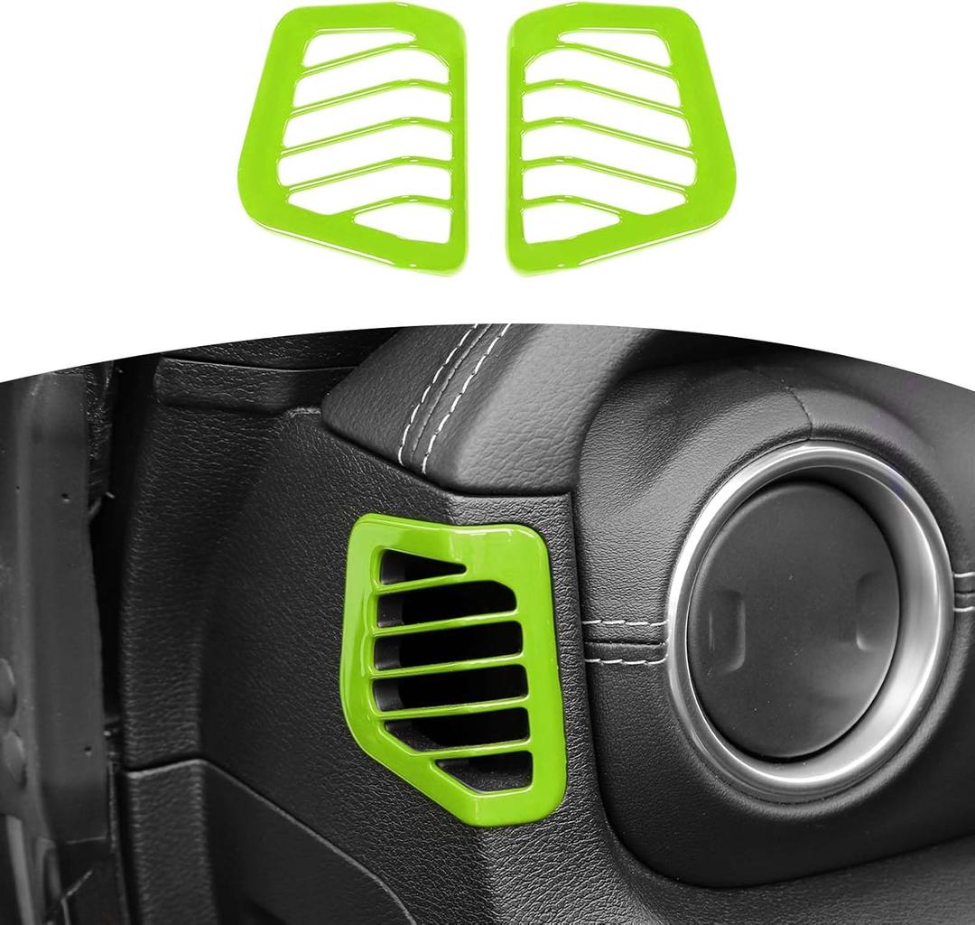 for Jeep JL Dash Side Air AC Vent Trim Cover for Jeep Wrangler JL JLU Gladiator JT 2018-2023 Green Interior Accessories 2pcs