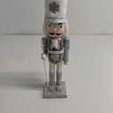 Merry Christmas Co. 14 Inch Traditional Wooden Nutcracker, Festive Holiday Tabletop Dcor, Snow King